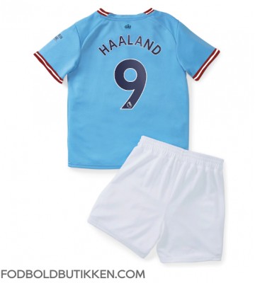 Manchester City Erling Haaland #9 Hjemmebanetrøje Børn 2022-23 Kortærmet (+ Korte bukser)